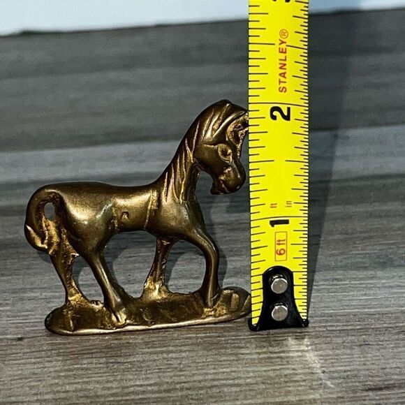 Vintage Brass Unicorn Horse Statue Miniature Mini Figure Statue 2" tall Farms - Picture 7 of 7